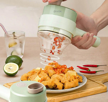 4 In 1 Electric Vegetable Cutter Set -  Wireless Food Processor