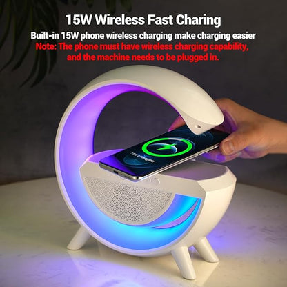 LED Smart RGB Ambient Night Light With Wireless Charger Bluetooth Speaker