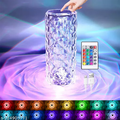 RGB Crystal Diamond Lamp - Rose Lamp 16 Colors